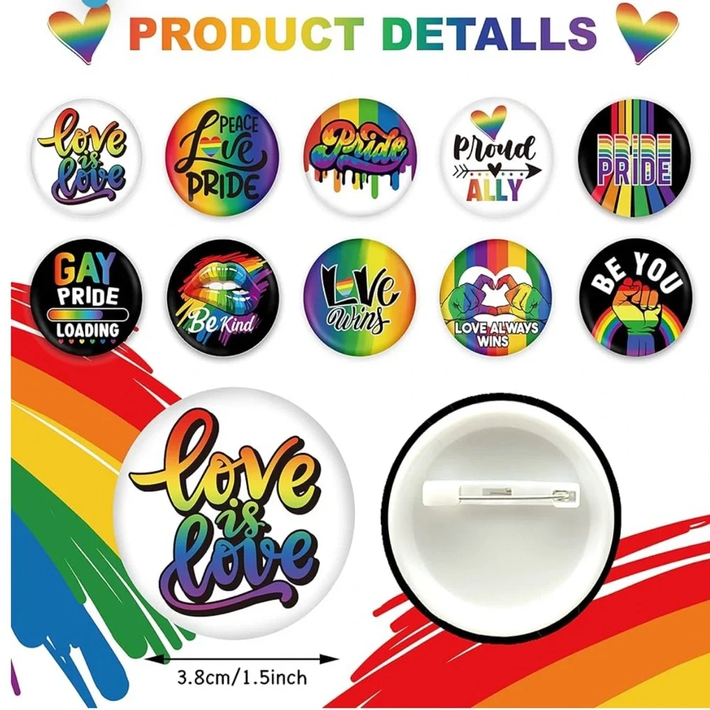 60 Pcs Rainbow Pride Accessories Set